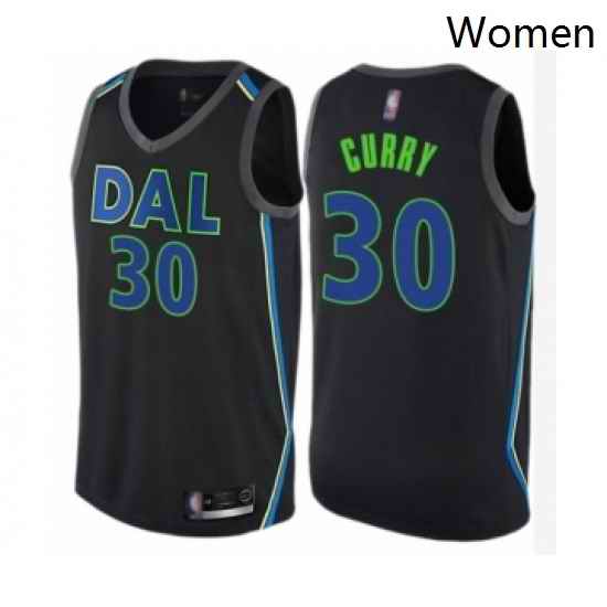 Womens Dallas Mavericks 30 Seth Curry Swingman Black Basketball Jersey City Edition